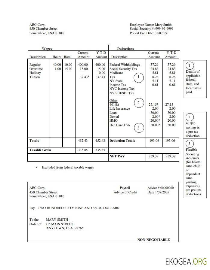 Modèle Word et PDF de bulletin de paie de société template Modèle Word et PDF de bulletin de paie de société template